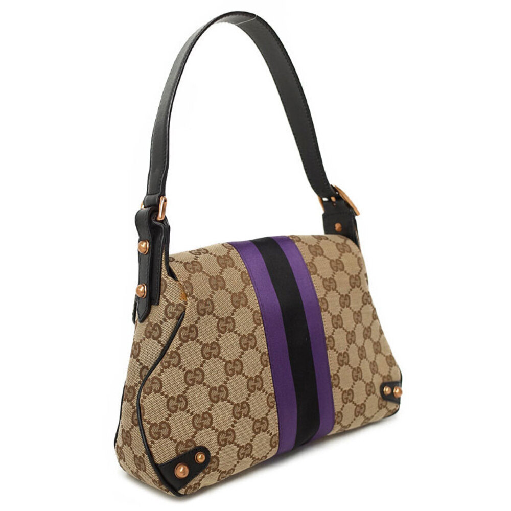 Gucci GG Canvas Horsebit Chain bag Brown Purple - Picture 2 of 9